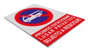 Clique para ampliar! - Sinal Proibido estacionar lugar privativo sujeito a reboque